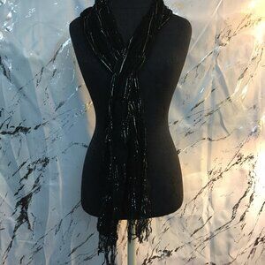 Black & Silver Lace Scarf